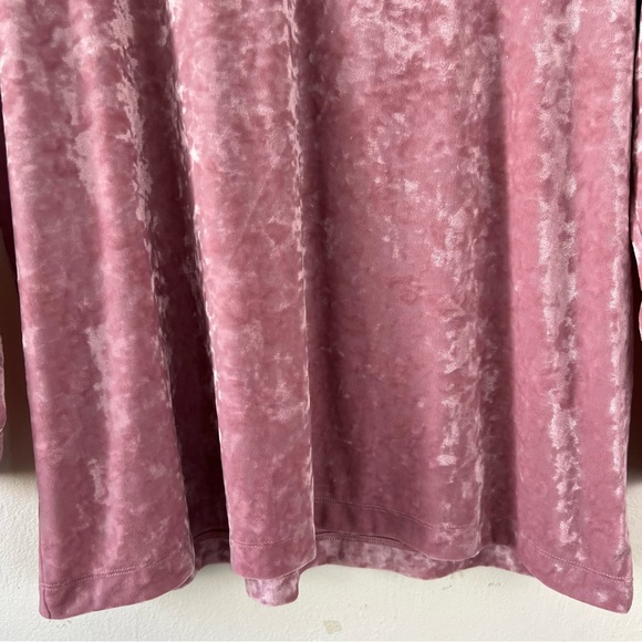 Sold | J. Jill Crushed Velvet Dusty Pink Long Sleeve Blouse Top M - Picture 4 of 10